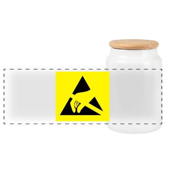 ESD Susceptible 2C - Panorama Keksdose mit Holzdeckel - Weiß - Vorne