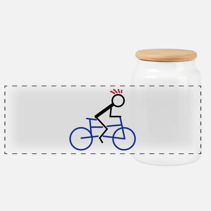radfahrer - Panorama Keksdose mit Holzdeckel - Weiß