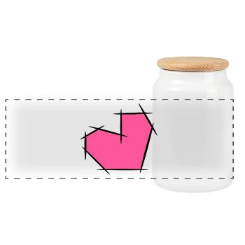Coeur de lignes - Boîte à biscuits avec couvercle en bois - blanc - Devant