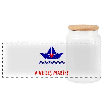 VIVE LES MARIES. JUST MARRIED. SAINT VALENTIN - Boîte à biscuits avec couvercle en bois - blanc - Devant