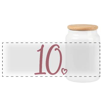 10th Birthday Girls 10 Years Old Cute Number 10 - Panoramic Cookie Jar with Wooden Lid - white - Front