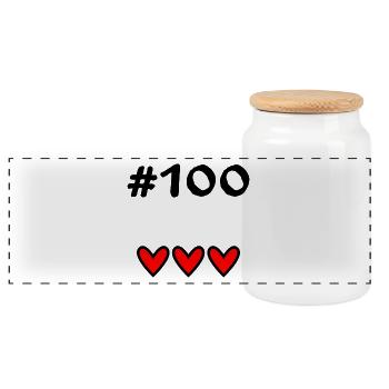 100 JAHRE. 100-jähriges Jubiläum. GEBURTSTAG 100 JAHRE. - Panorama Keksdose mit Holzdeckel - Weiß - Vorne