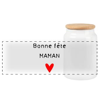 BONNE FÊTE. FÊTE DES MÈRES. FÊTE DES PÈRES. FÊTE - Boîte à biscuits avec couvercle en bois - blanc - Devant