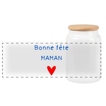 BONNE FÊTE. FÊTE DES MÈRES. FÊTE DES PÈRES. FÊTE - Boîte à biscuits avec couvercle en bois - blanc - Devant