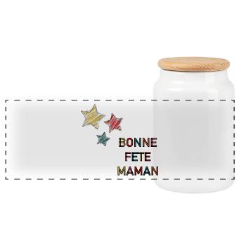 BONNE FÊTE. FÊTE DES MÈRES. FÊTE DES PÈRES. FÊTE - Boîte à biscuits avec couvercle en bois - blanc - Devant
