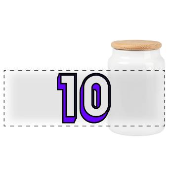 10. 10 ANS. 10e ANNIVERSAIRE. ANNIVERSAIRE 10 ANS. - Boîte à biscuits avec couvercle en bois - blanc - Devant