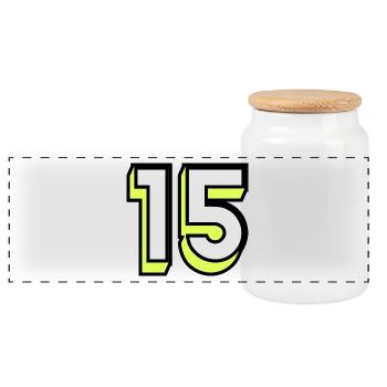 15. 15 ANS. 15e ANNIVERSAIRE. ANNIVERSAIRE 15 ANS. - Boîte à biscuits avec couvercle en bois - blanc - Devant