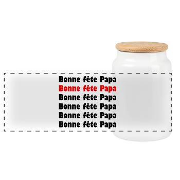 BONNE FÊTE PAPA. PAPA. FÊTE DES PÈRES. BONNE FÊTE - Boîte à biscuits avec couvercle en bois - blanc - Devant