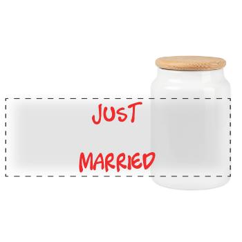 VALENTINE'S DAY. Bachelorette party. I LOVE YOU. I LOVE YOU. LOVE - Panoramic Cookie Jar with Wooden Lid - white - Front