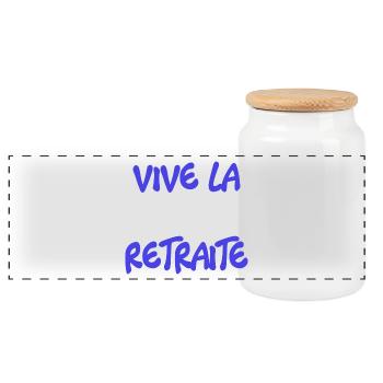 RETRAITE. RETRAITE. RETRAITEE. SENIOR. MAMIE. PAPY - Boîte à biscuits avec couvercle en bois - blanc - Devant