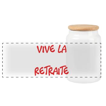 RETRAITE. BONNE RETRAITE. JOYEUSE RETRAITE - Boîte à biscuits avec couvercle en bois - blanc - Devant