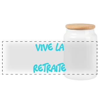 RETRAITE. RETRAITE. RETRAITEE. SENIOR. MAMIE. PAPY - Boîte à biscuits avec couvercle en bois - blanc - Devant