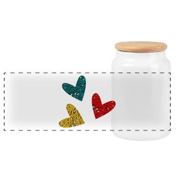 PAAR. ICH HABE GERADE GEHEIRATET. Junggesellinnenabschied. VALENTINSTAG. LIEBE. - Panorama Keksdose mit Holzdeckel - Weiß - Vorne