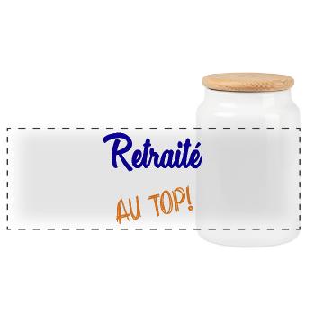 RETRAITE - Boîte à biscuits avec couvercle en bois - blanc - Devant