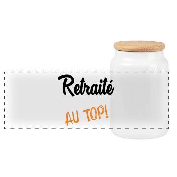 RETIREMENT - Panoramic Cookie Jar with Wooden Lid - white - Front
