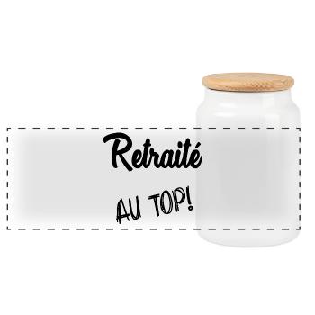 RETRAITE. RETRAITE. RETRAITEE - Boîte à biscuits avec couvercle en bois - blanc - Devant