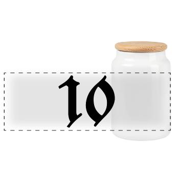 10. 10 YEARS. 10th ANNIVERSARY. 10 YEAR ANNIVERSARY. - Panoramic Cookie Jar with Wooden Lid - white - Front