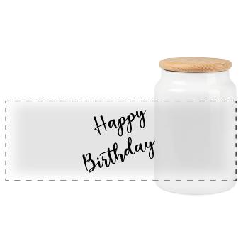 ALLES GUTE ZUM GEBURTSTAG. ALLES GUTE ZUM GEBURTSTAG. JAHRESTAG. - Panorama Keksdose mit Holzdeckel - Weiß - Vorne