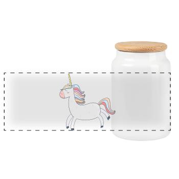 Licorne - Boîte à biscuits avec couvercle en bois - blanc - Devant