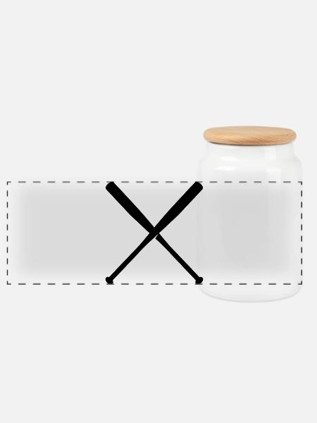 Baseball Keule, Baseballschläger - Panorama Keksdose mit Holzdeckel - Weiß