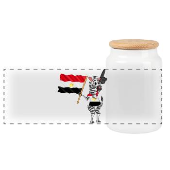 Ägypter Zebra - Panorama Keksdose mit Holzdeckel - Weiß - Vorne
