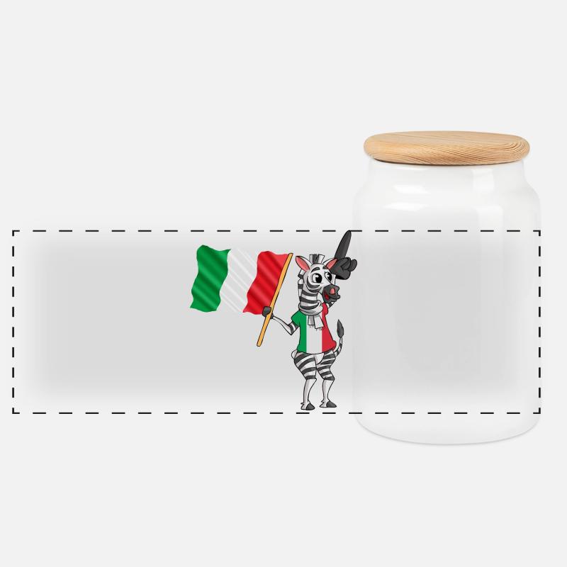 Italiens Zebra - Boîte à biscuits avec couvercle en bois - blanc