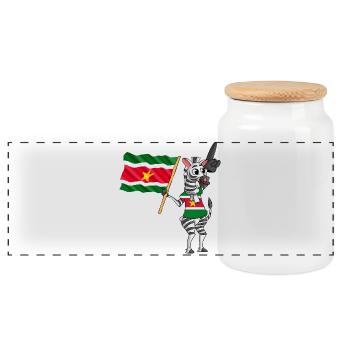 Surinamer Zebra - Panorama Keksdose mit Holzdeckel - Weiß - Vorne