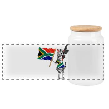 Zebra Afrique du Sud - Boîte à biscuits avec couvercle en bois - blanc - Devant