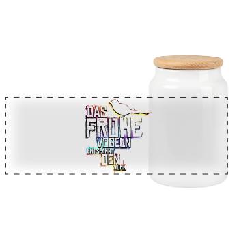 Farbiges Sexy Party Sprichwort Shirt - Panorama Keksdose mit Holzdeckel - Weiß - Vorne