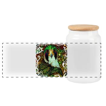 faucon - Boîte à biscuits avec couvercle en bois - blanc - Devant