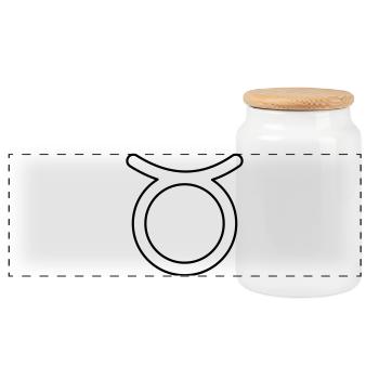Taurus zodiac constellation zodiac sign - Panoramic Cookie Jar with Wooden Lid - white - Front