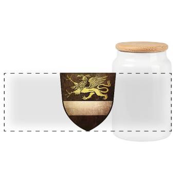 Rostock | Vintage Style | Greif - Panorama Keksdose mit Holzdeckel - Weiß - Vorne