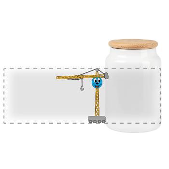 Grue pour enfants, grutier, chantier de construction - Boîte à biscuits avec couvercle en bois - blanc - Devant
