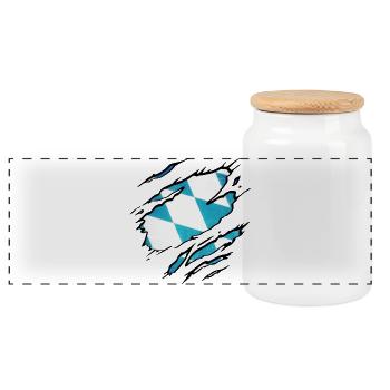 Bavière - Boîte à biscuits avec couvercle en bois - blanc - Devant