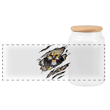 Cologne - Panoramic Cookie Jar with Wooden Lid - white - Front