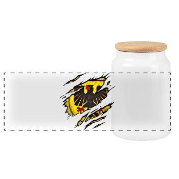 Dortmund - Dortmund déchiré - Boîte à biscuits avec couvercle en bois - blanc - Devant