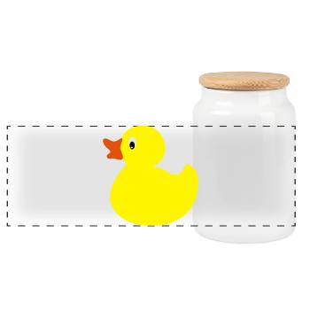 rubber duck - Panoramic Cookie Jar with Wooden Lid - white - Front