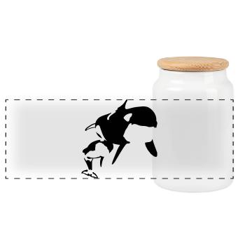 Orque - Boîte à biscuits avec couvercle en bois - blanc - Devant