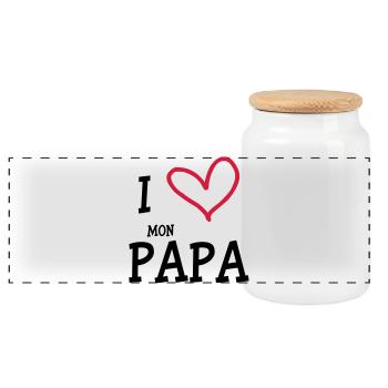 I Love My Dad - Panoramic Cookie Jar with Wooden Lid - white - Front