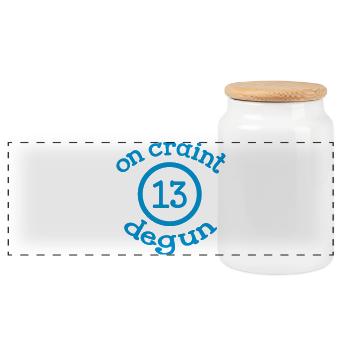 On craint degun - Marseille - Boîte à biscuits avec couvercle en bois - blanc - Devant