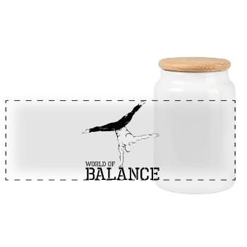 Équilibre des mains Gymnastique Gymnastique Sport Athlète - Boîte à biscuits avec couvercle en bois - blanc - Devant