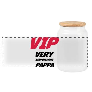 VIP Very Important Pappa - Panorama Keksdose mit Holzdeckel - Weiß - Vorne