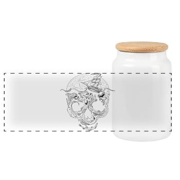 Below - Boîte à biscuits avec couvercle en bois - blanc - Devant