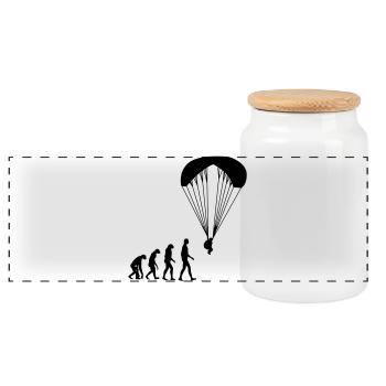 Parapente Parapentiste Sport Extrême Parachutisme - Boîte à biscuits avec couvercle en bois - blanc - Devant