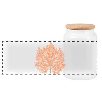 Wine / Leaf / Autumn - Panoramic Cookie Jar with Wooden Lid - white - Front