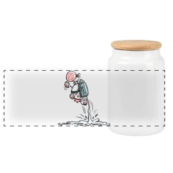 Power Kuh mit extra viel Milch - Panorama Keksdose mit Holzdeckel - Weiß - Vorne
