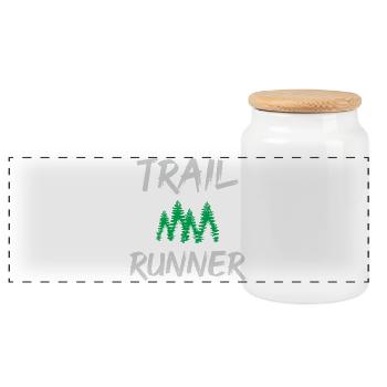 Trail Runner - Boîte à biscuits avec couvercle en bois - blanc - Devant