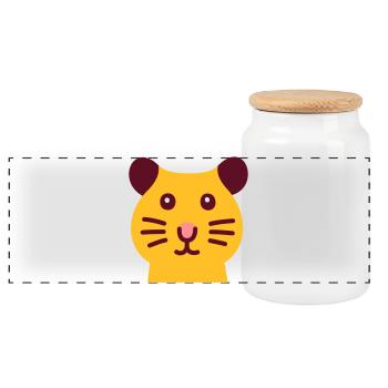 Mignon hamster - Boîte à biscuits avec couvercle en bois - blanc - Devant