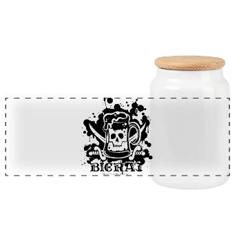 Bierat Splash black - Panorama Keksdose mit Holzdeckel - Weiß - Vorne