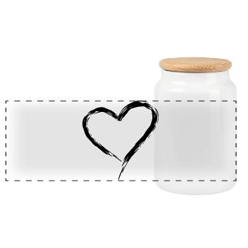 herz liebe Braut lieben rahmen hochzeit lol big es - Panorama Keksdose mit Holzdeckel - Weiß - Vorne